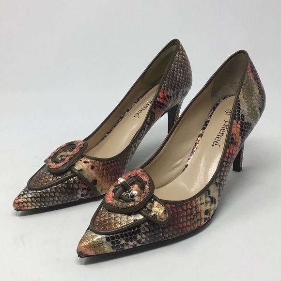 J.Reneé Nari Birch Multi Snakeskin Print Heels. - Picture 2 of 16